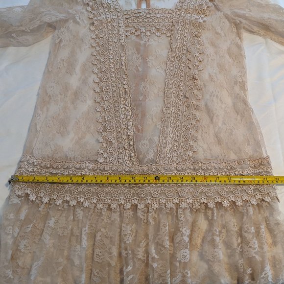 Gorgeous vintage lace, embroidered gown sz 10, Benee by Lori Ann MFG - Picture 12 of 16